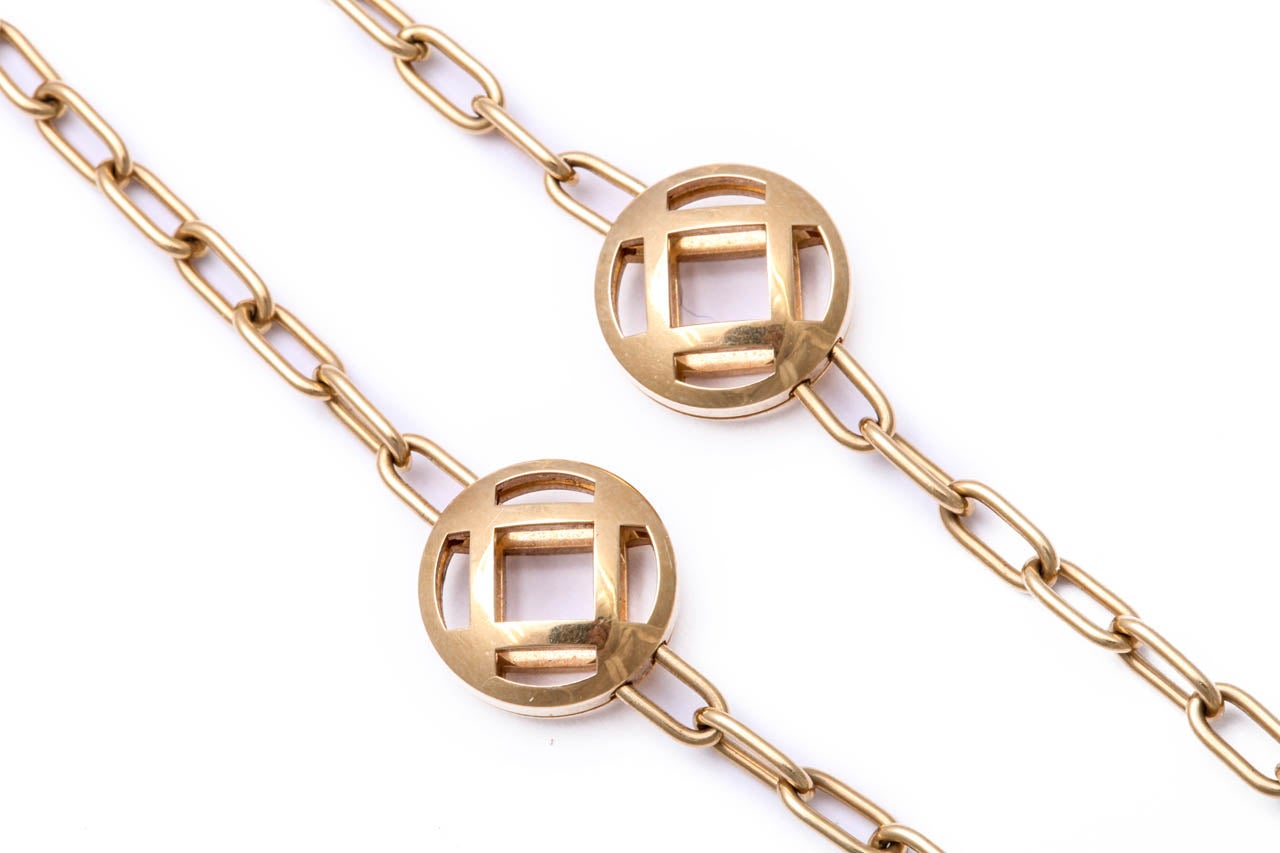 Women's Cartier Pasha de Cartier Diamond Gold Circle Pendant Chain Necklace For Sale