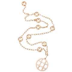 Cartier Pasha de Cartier Diamond Gold Circle Pendant Chain Necklace