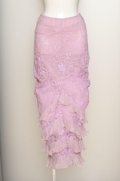 Christian Dior Lavender ruffle skirt. Can be worn as a tube dress.