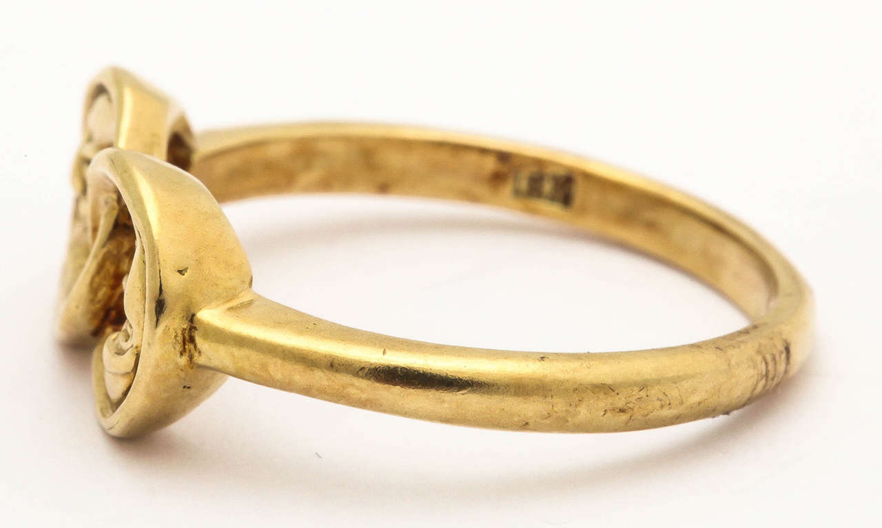 Gold Two Man-in-the-Moon Ring 1