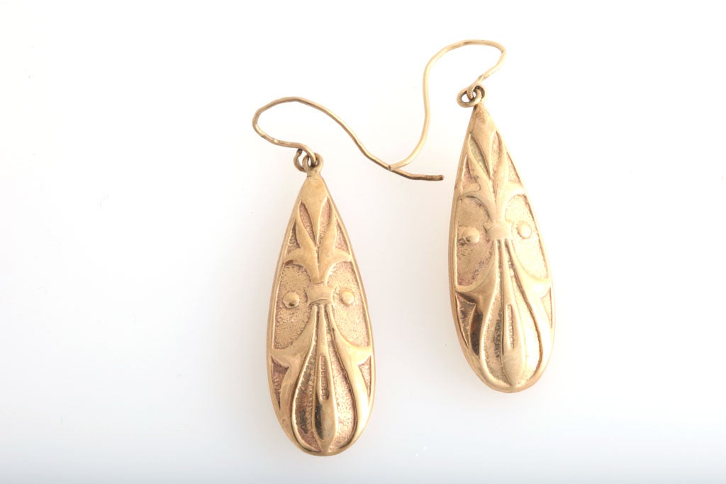 Victorian 9K Gold Hanging Earrings 1