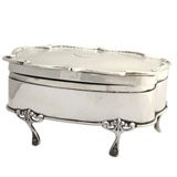Footed, Hammered Sterling Silver Jewelry Box