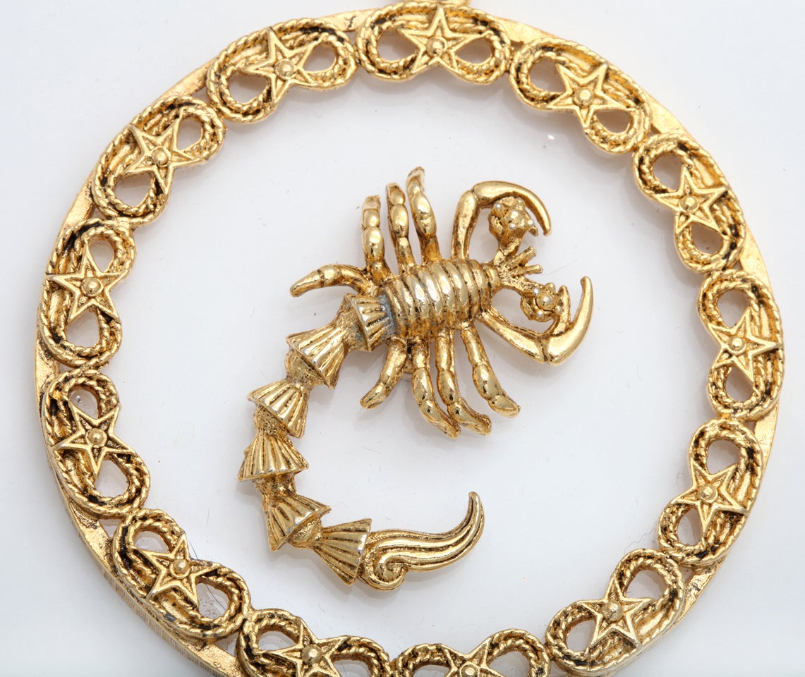 Women's Scorpio and Lucite Pendant Necklace