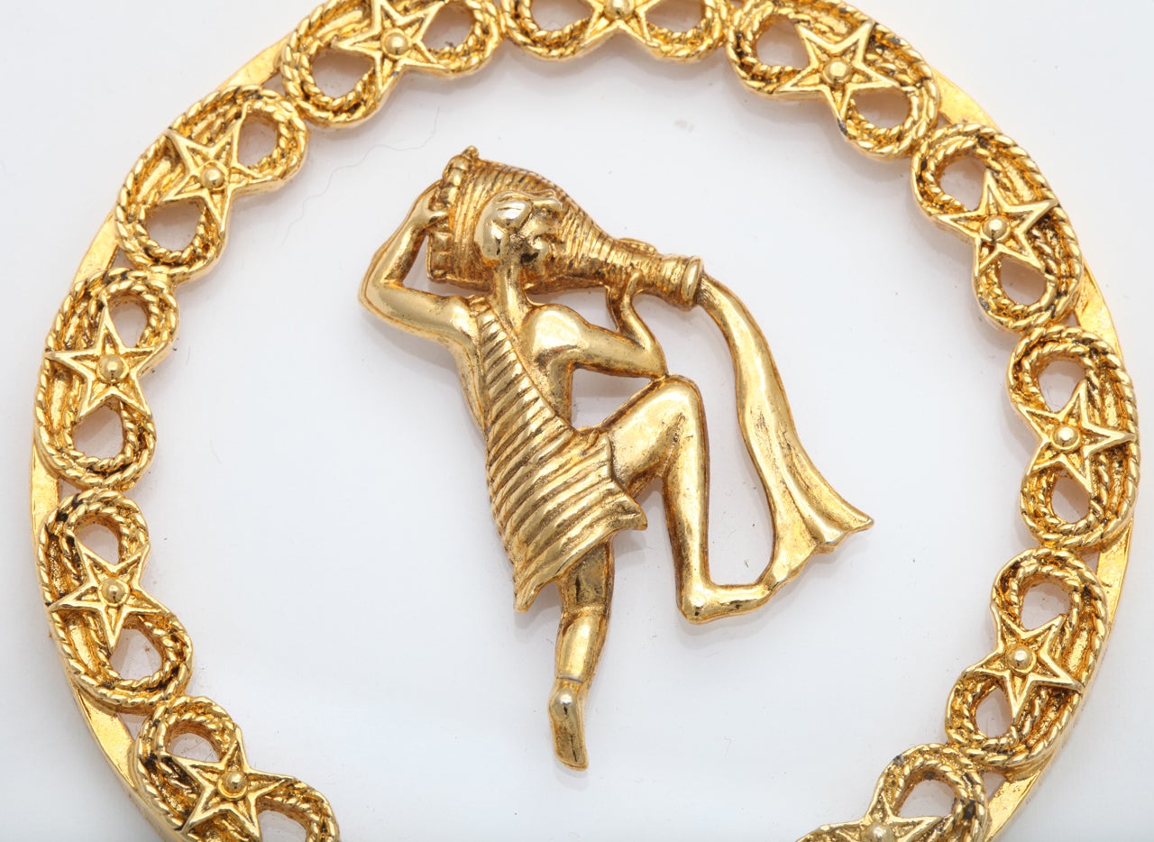 Women's Goldtone and Lucite Zodiac Pendant Necklace