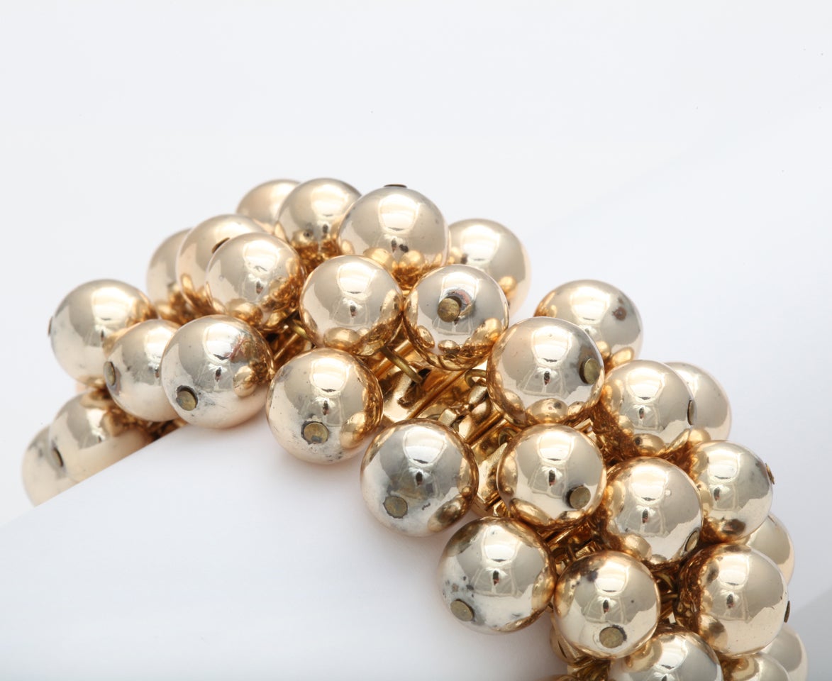 Goldtone Bracelet with Dangling Balls 1