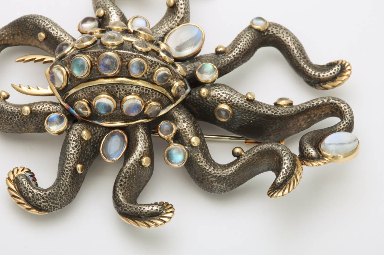 Fanciful Octopus Clip by Marilyn Cooperman In Excellent Condition In New York, NY