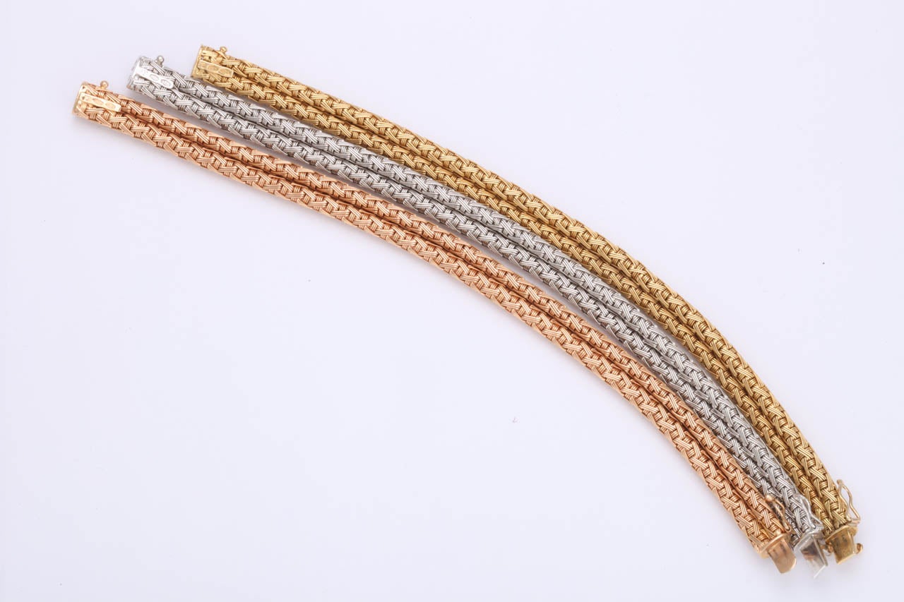 Three Color Gold Flexible Bracelets 1