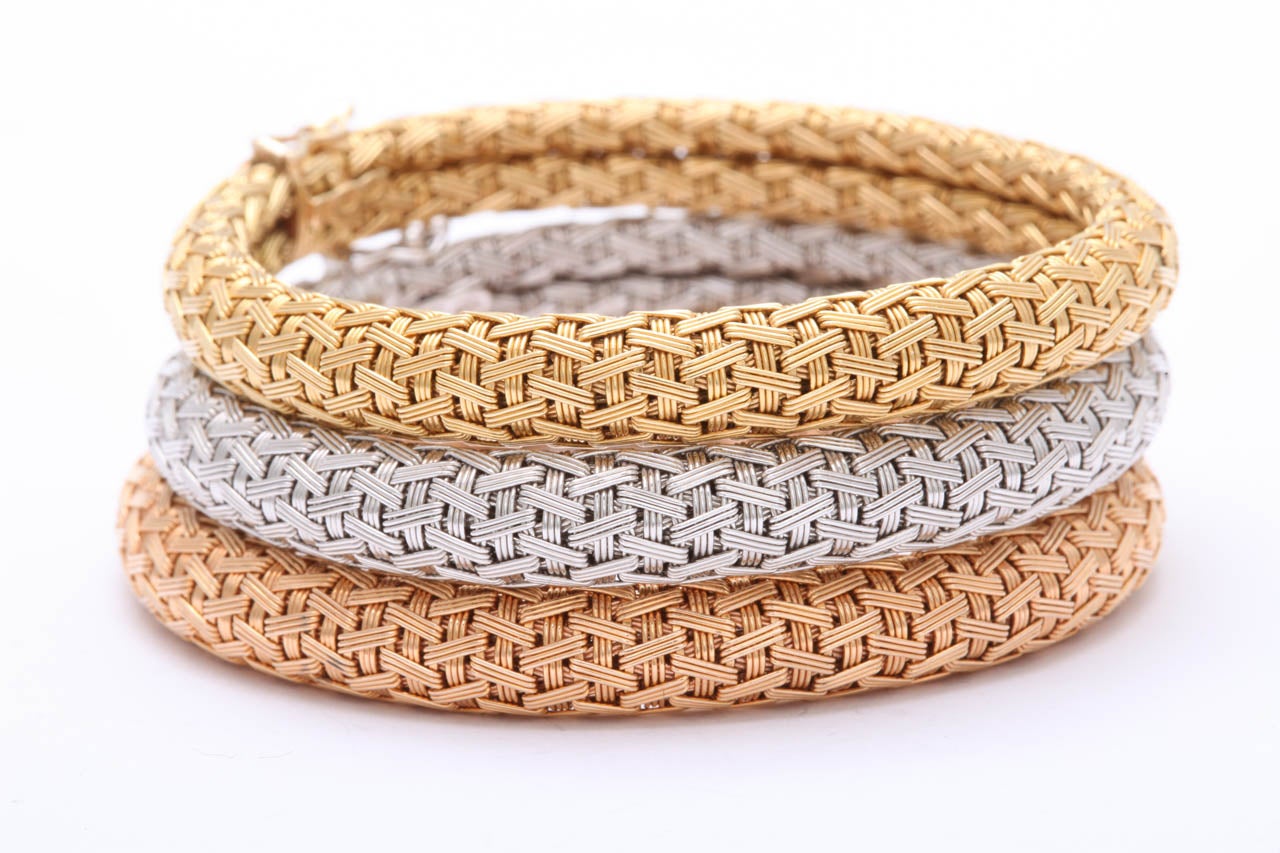 Three Color Gold Flexible Bracelets 3