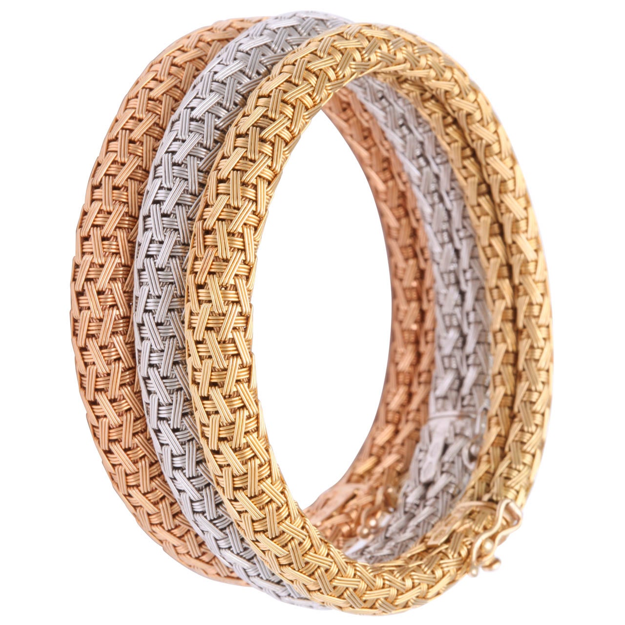Three Color Gold Flexible Bracelets
