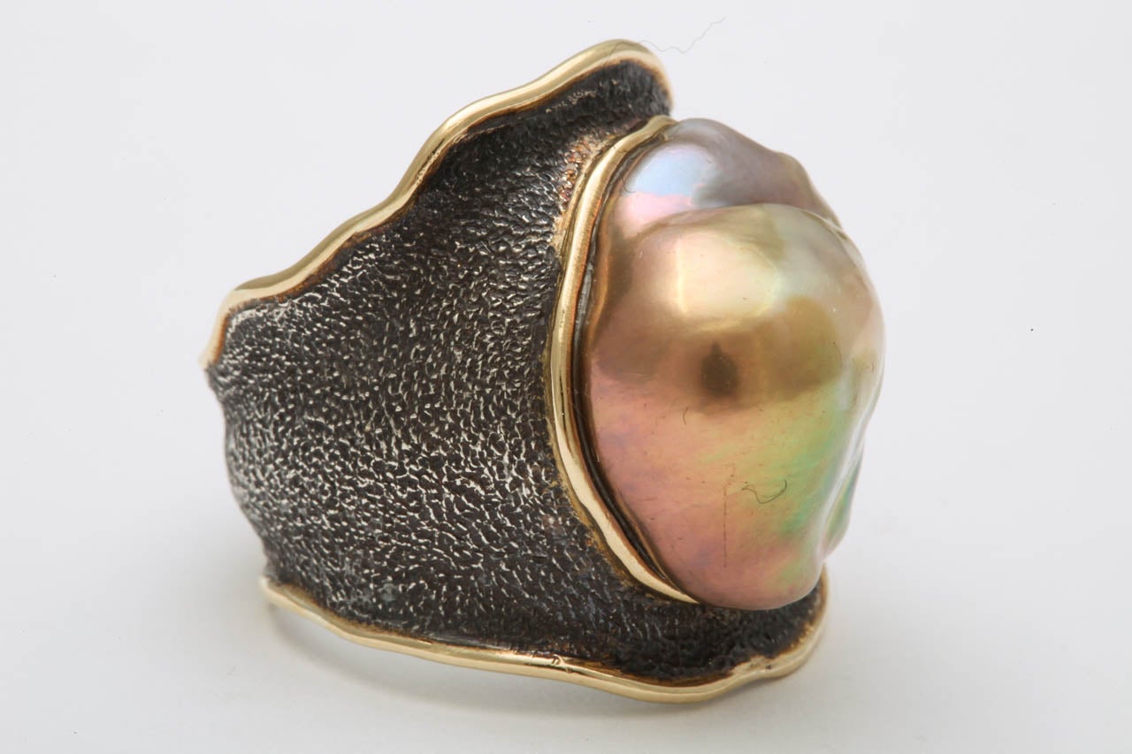 Marilyn Cooperman Pearl Ring In New Condition In New York, NY