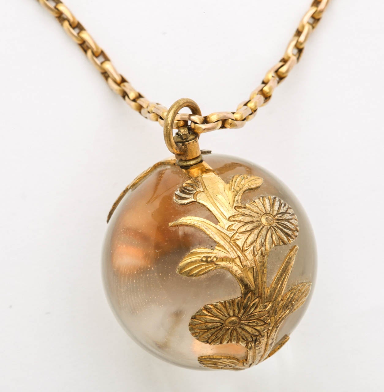 Wrapped Rock Crystal Ball Pendant at 1stDibs