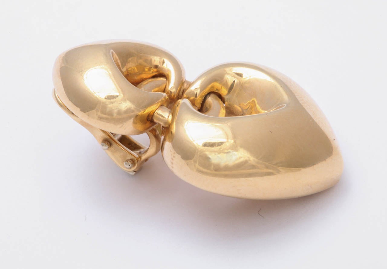 Bulgari Gold Heart Earrings 1