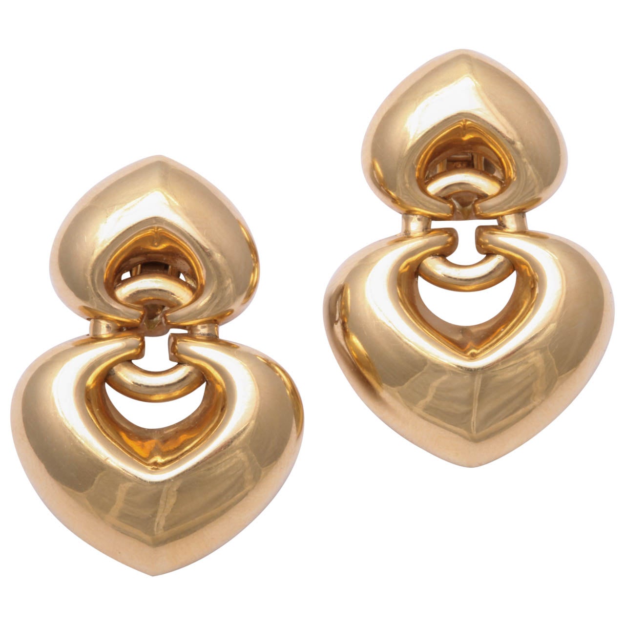 Bulgari Gold Heart Earrings