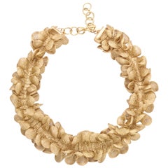 Feminine Gold Mesh Necklace