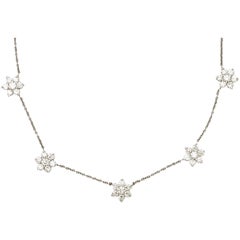 Diamond Cluster Floral Necklace