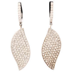 Vintage Fanciful Diamond Pave Gold Earrings