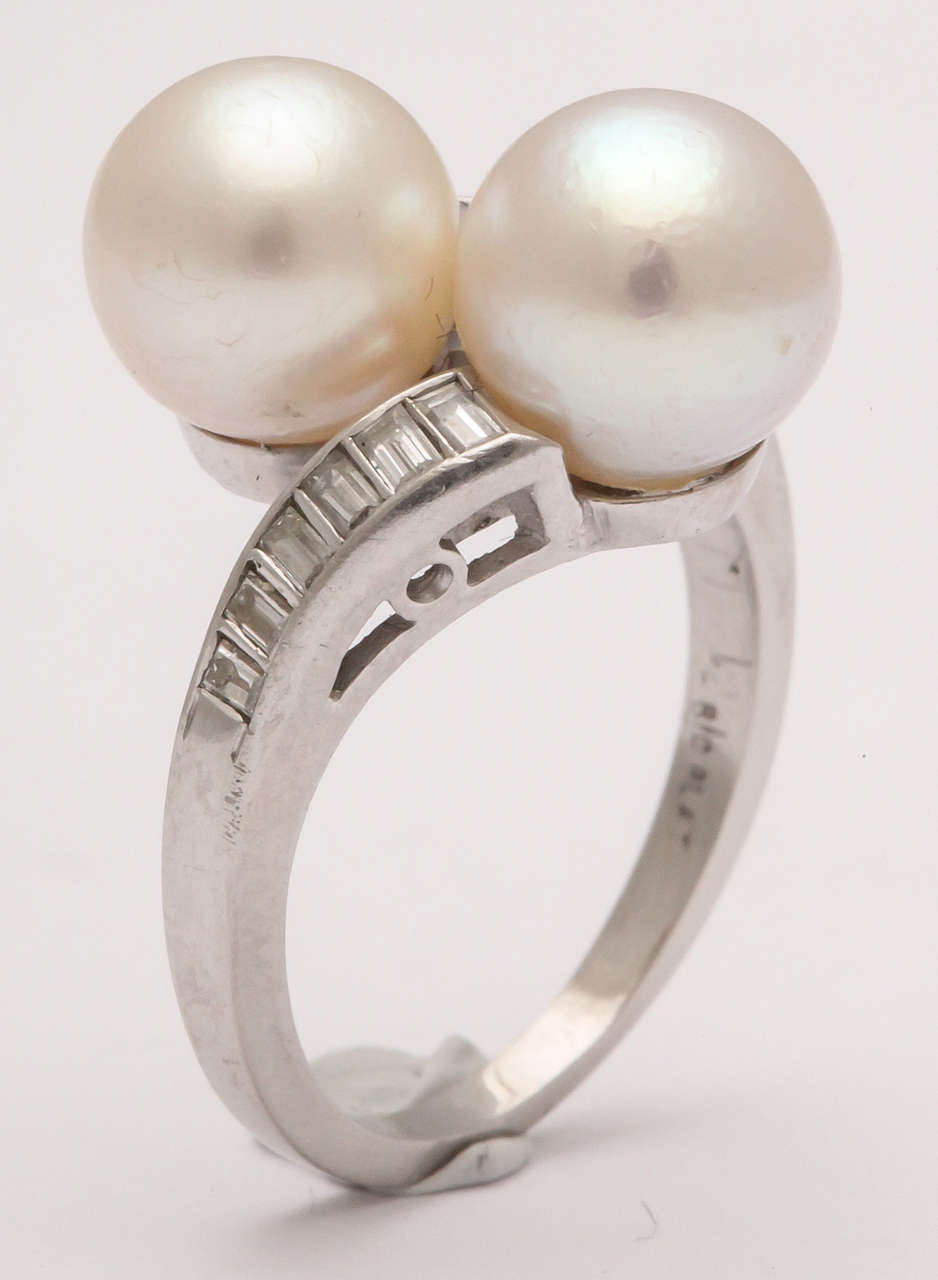 pearl baguette ring