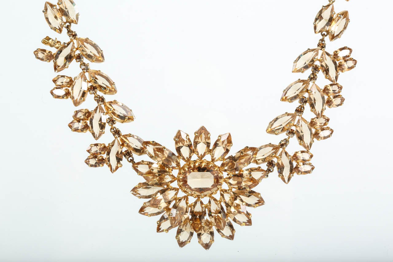 Christian Dior 1961 Stunning Amber Crystal Necklace 5