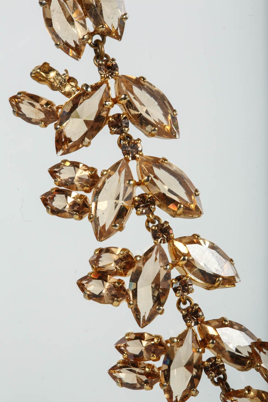 Christian Dior 1961 Stunning Amber Crystal Necklace In Excellent Condition In Palm Desert, CA