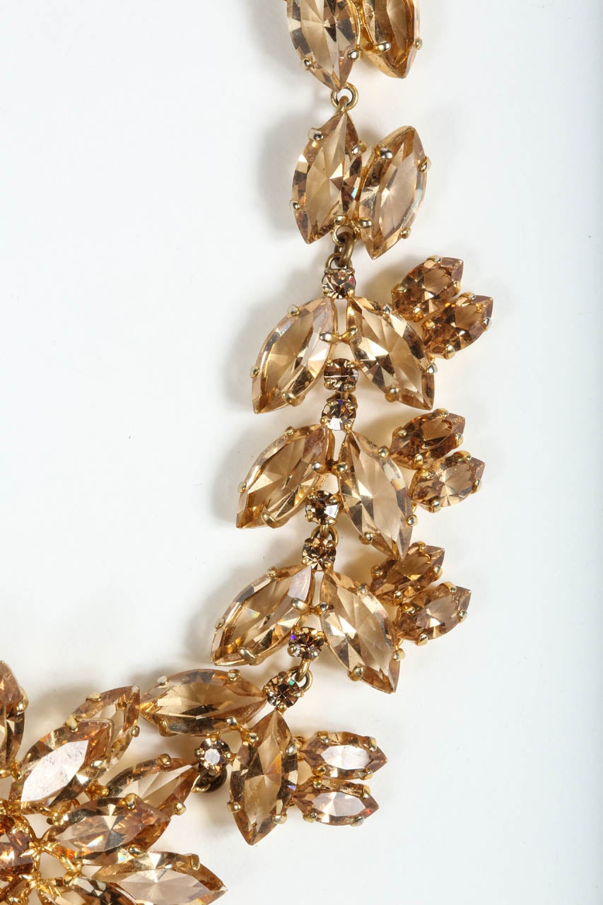 Christian Dior 1961 Stunning Amber Crystal Necklace 2