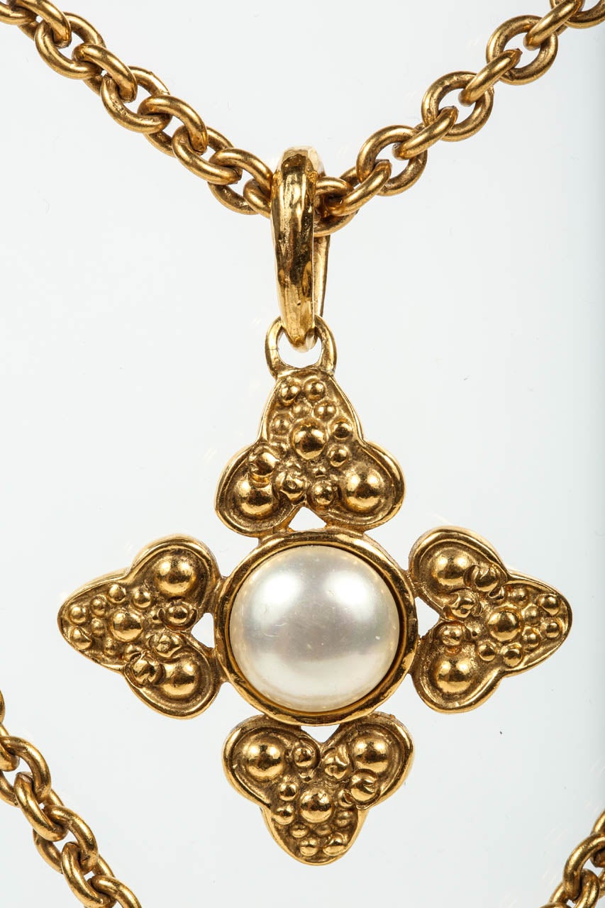 Women's Chanel Double Strand Pendant Necklace