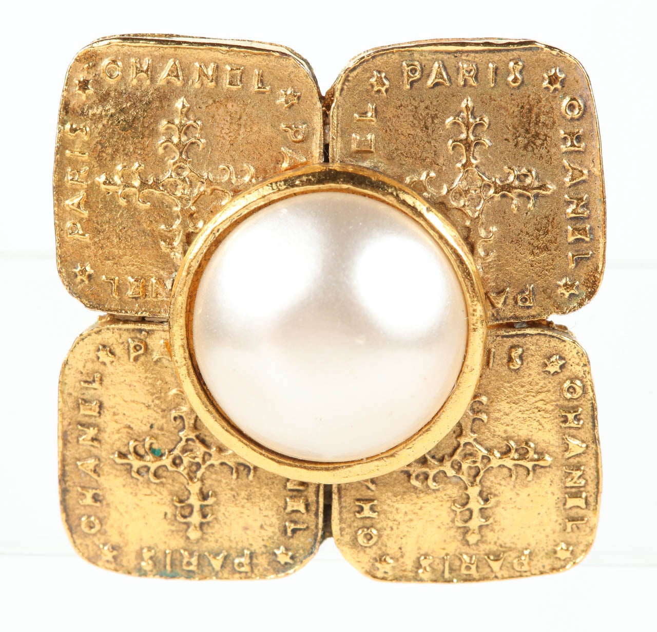 Pair of Chanel Gilt Metal Ear Clips 2
