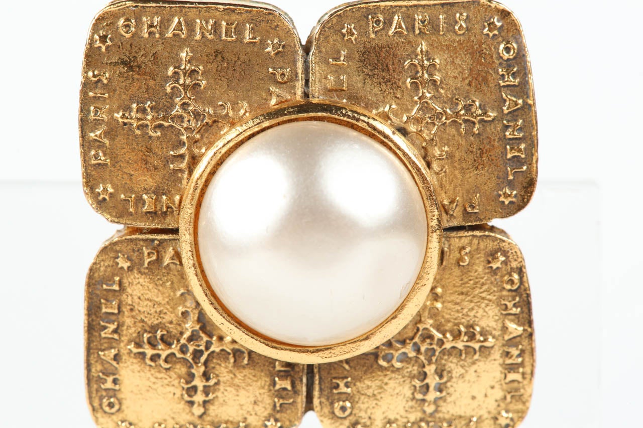 Women's Pair of Chanel Gilt Metal Ear Clips