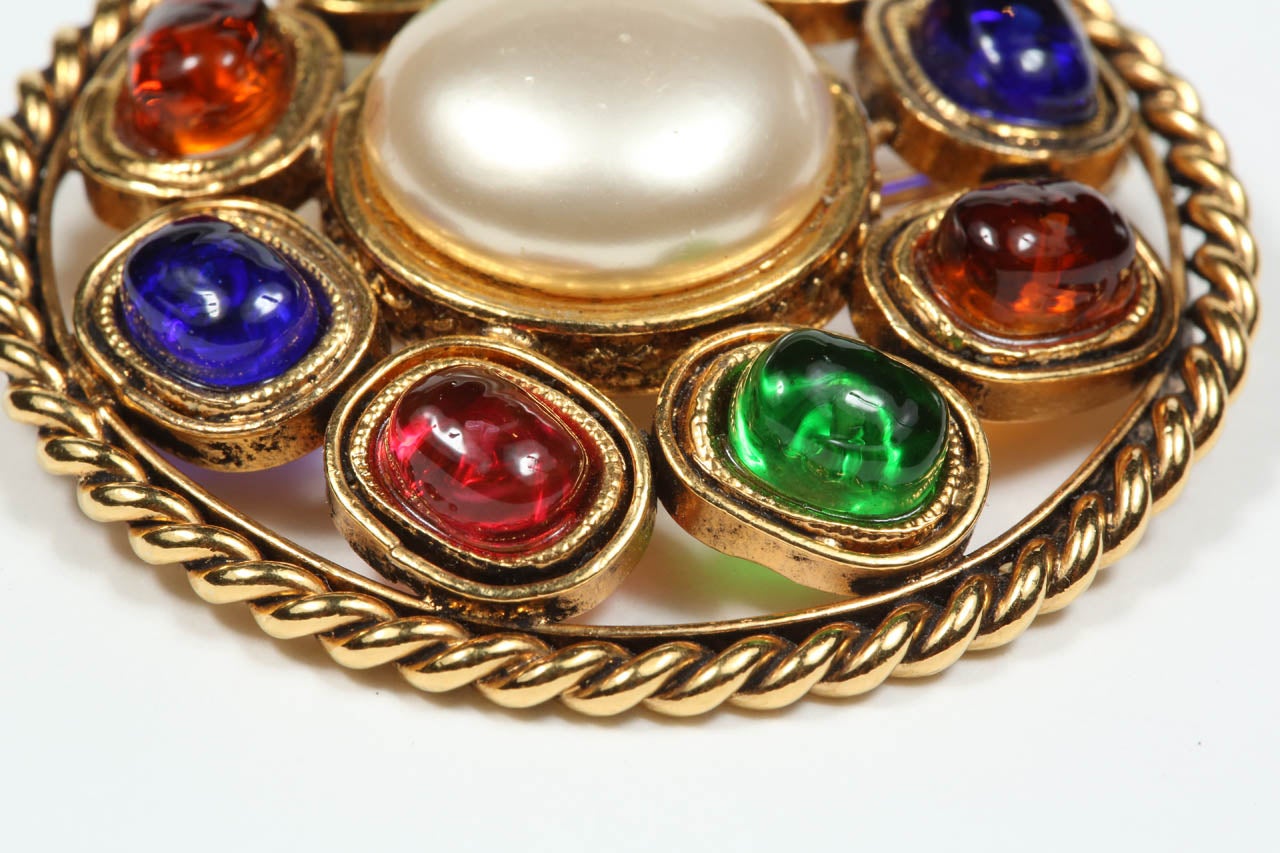 Chanel Colorful Poured Glass Brooch 3