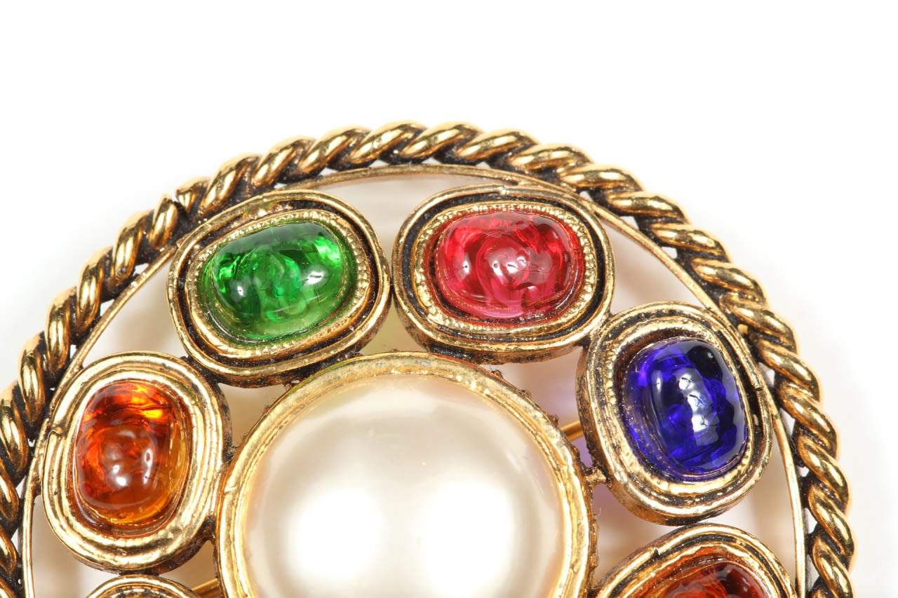 Chanel Colorful Poured Glass Brooch 1