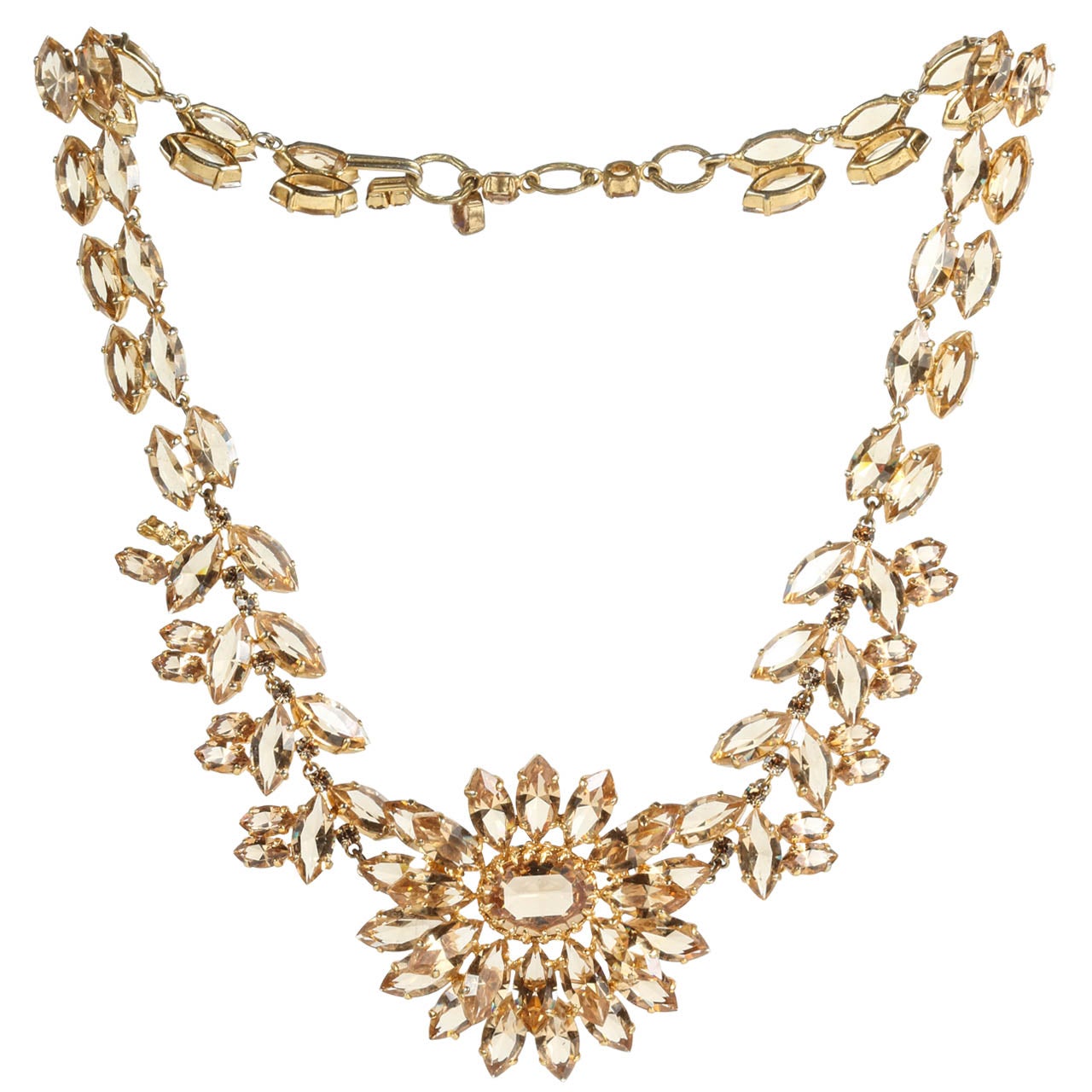 Christian Dior 1961 Stunning Amber Crystal Necklace at 1stDibs
