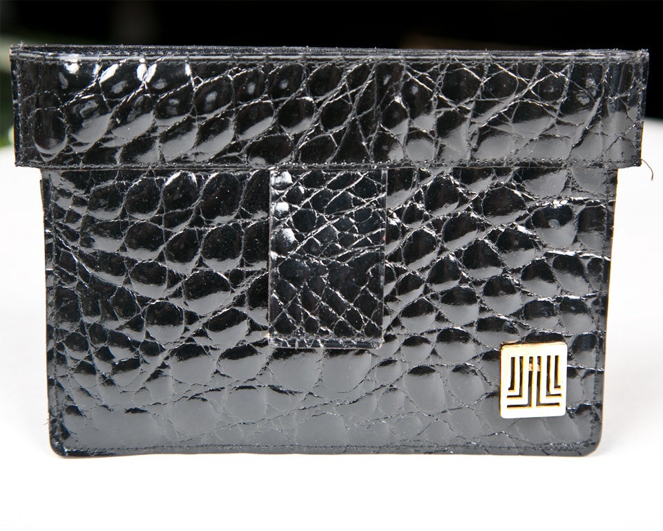 Women's Jeanne Lanvin alligator card clutch presented by funkyfinders