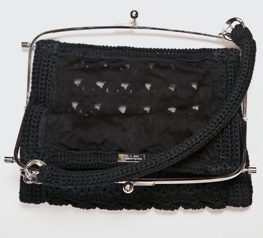 Dolce & gabbana black crochet handbag presented by funkyfinders 1