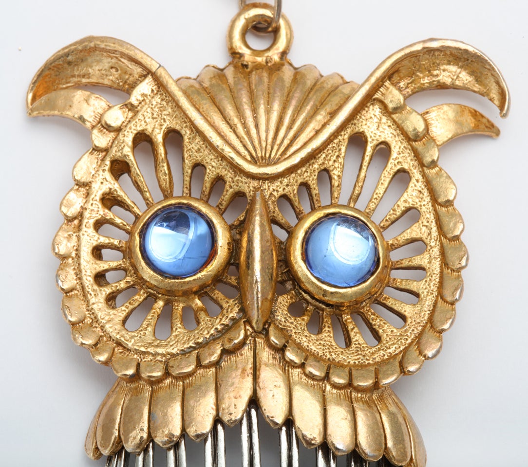 Two-tone Owl Pendant Necklace 1