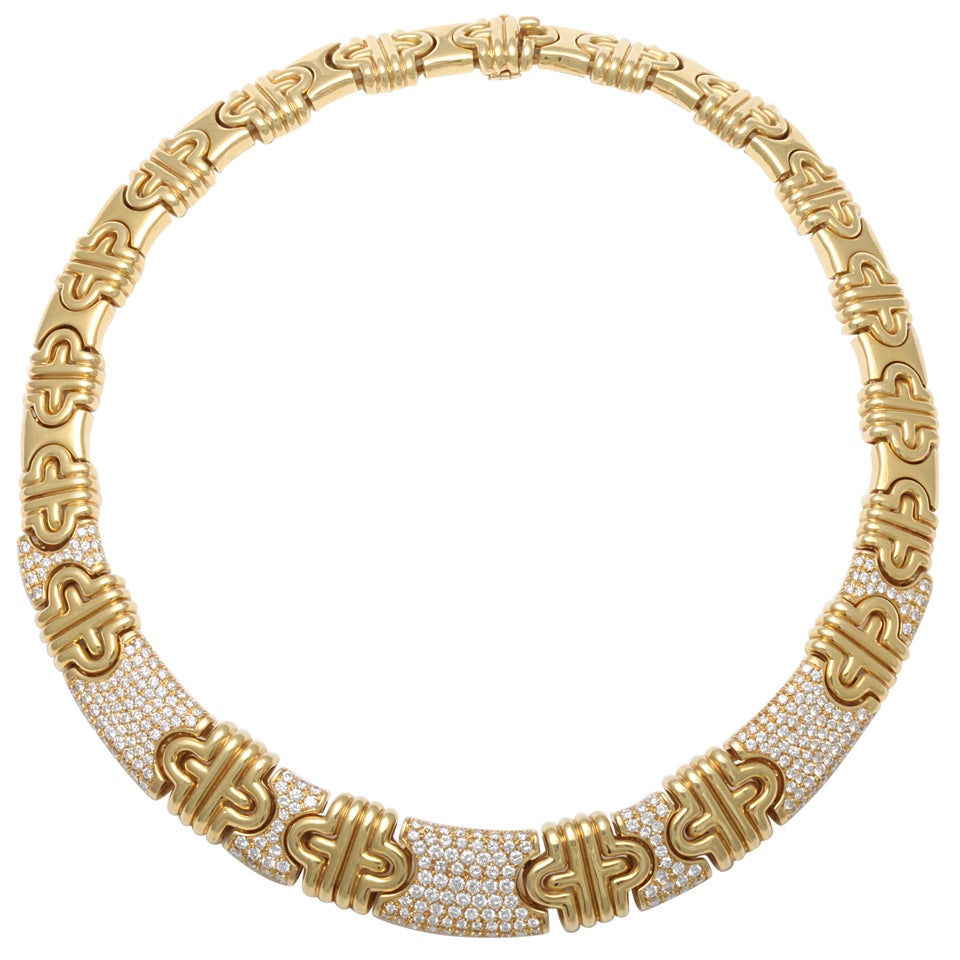 Bulgari Gold & Diamond Parenthese Necklace