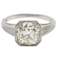 A Cushion-Shaped Diamond Solitaire Ring
