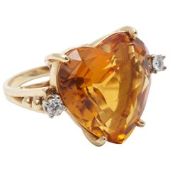 Tiffany & Co. Citrine Diamond Gold Dress Ring