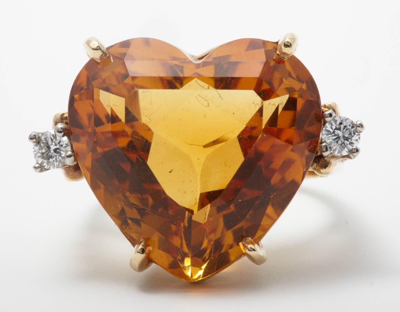 Tiffany & Co. Citrine Diamond Gold Dress Ring In Excellent Condition In Amsterdam, NL