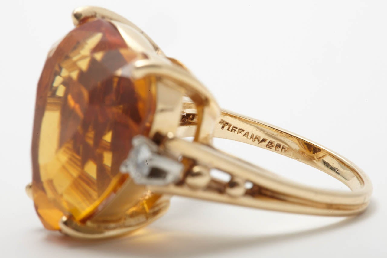 Tiffany & Co. Citrine Diamond Gold Dress Ring 1
