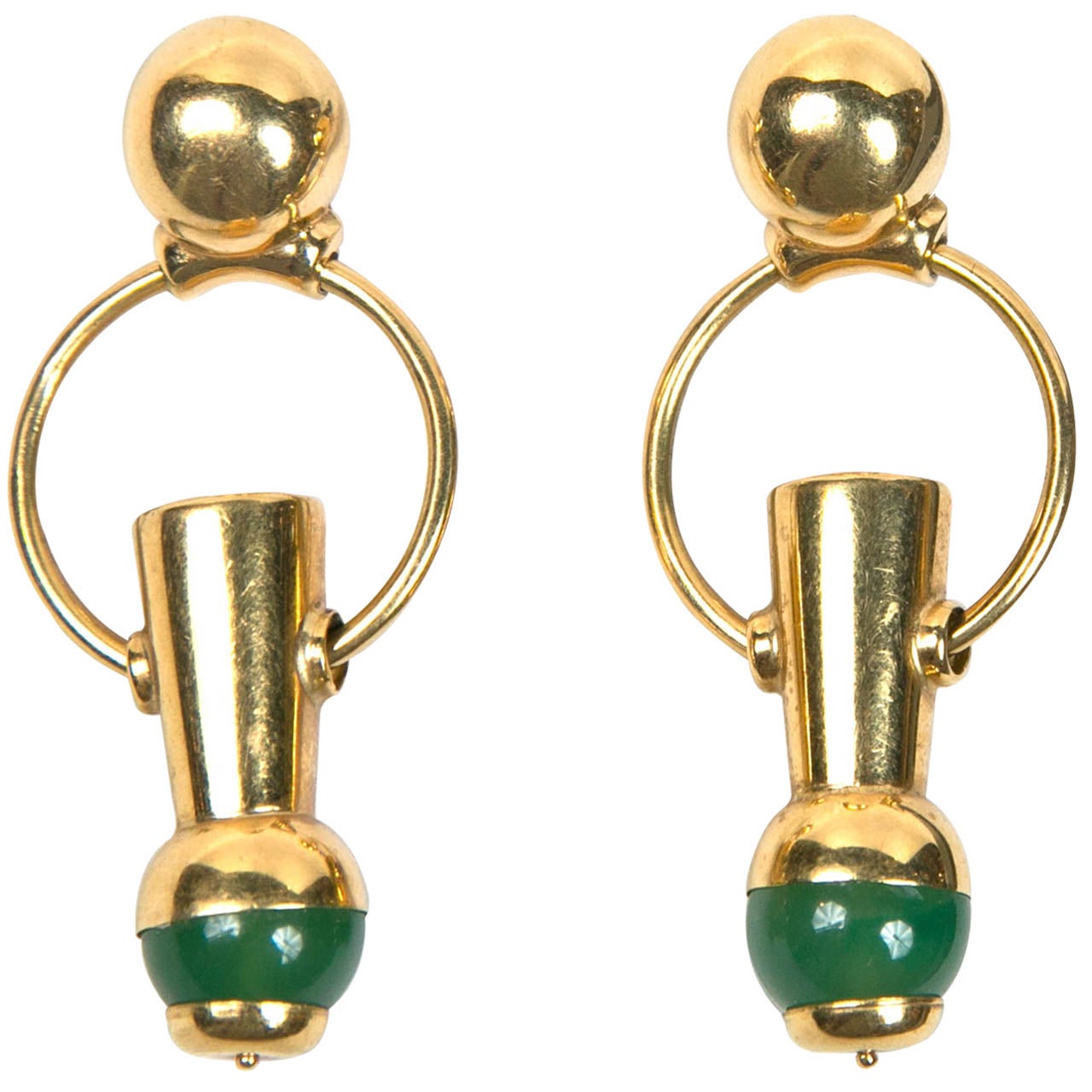 •MOONSTACK• chrysoprase + gold earrings main image 0