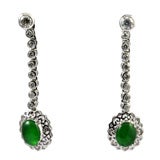 Diamond and jade earrings
