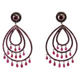 Elegant ruby earrings