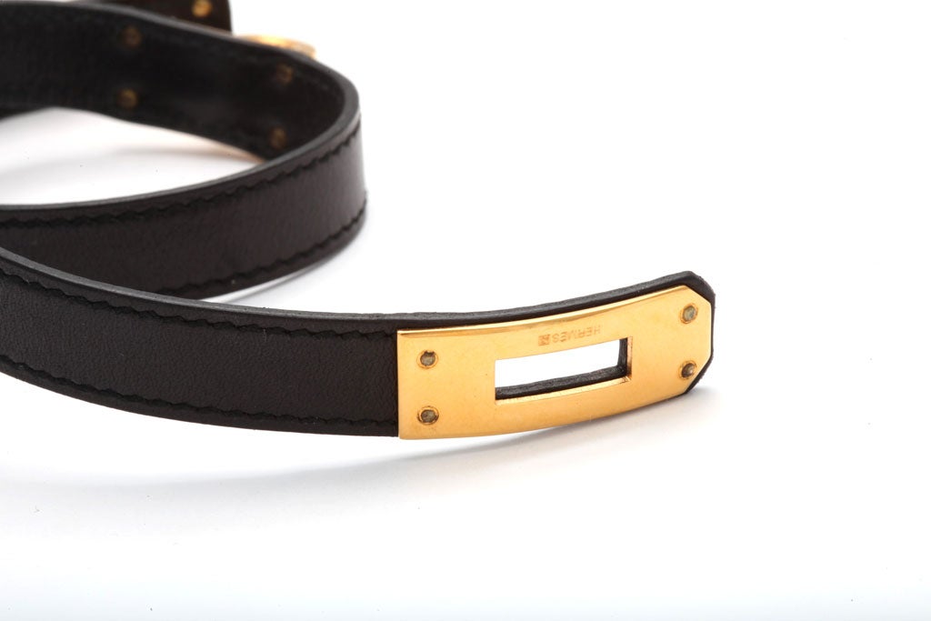 Contemporary HERMES KELLY DOUBLE TOUR BRACELET BLACK/GOLD