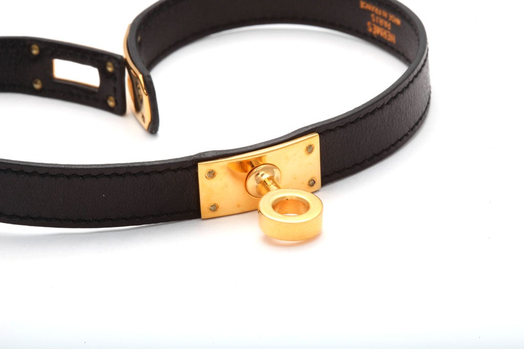 Women's HERMES KELLY DOUBLE TOUR BRACELET BLACK/GOLD