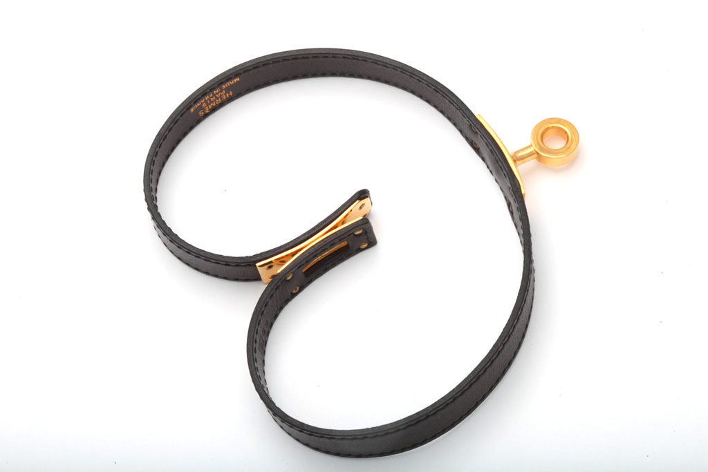 HERMES KELLY DOUBLE TOUR BRACELET BLACK/GOLD 2