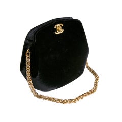 Chanel black velvet handbag presented by funkyfinders