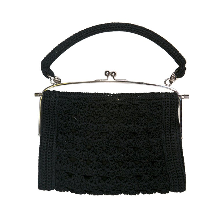 Dolce & gabbana black crochet handbag presented by funkyfinders