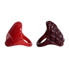 Carved Bakelite Rings