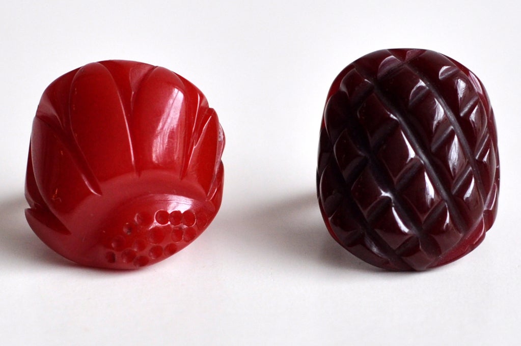 Carved Bakelite Rings