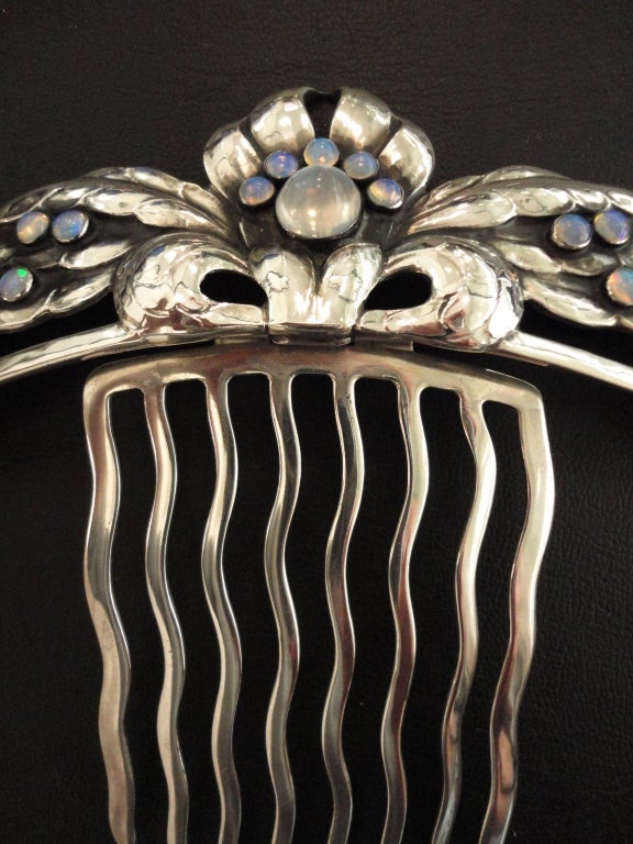 Museum Piece GEORG JENSEN Silver Hair Comb #45 For Sale 2