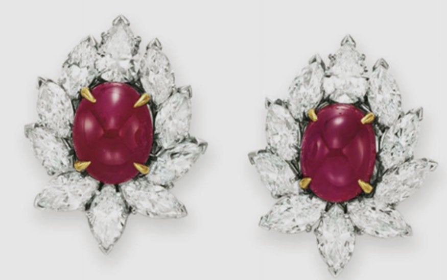 Women's VAN CLEEF & ARPELS  Diamond Ruby Platinum Earrings